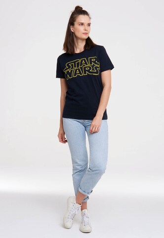 LOGOSHIRT Shirt 'Star Wars Logo' in Blue