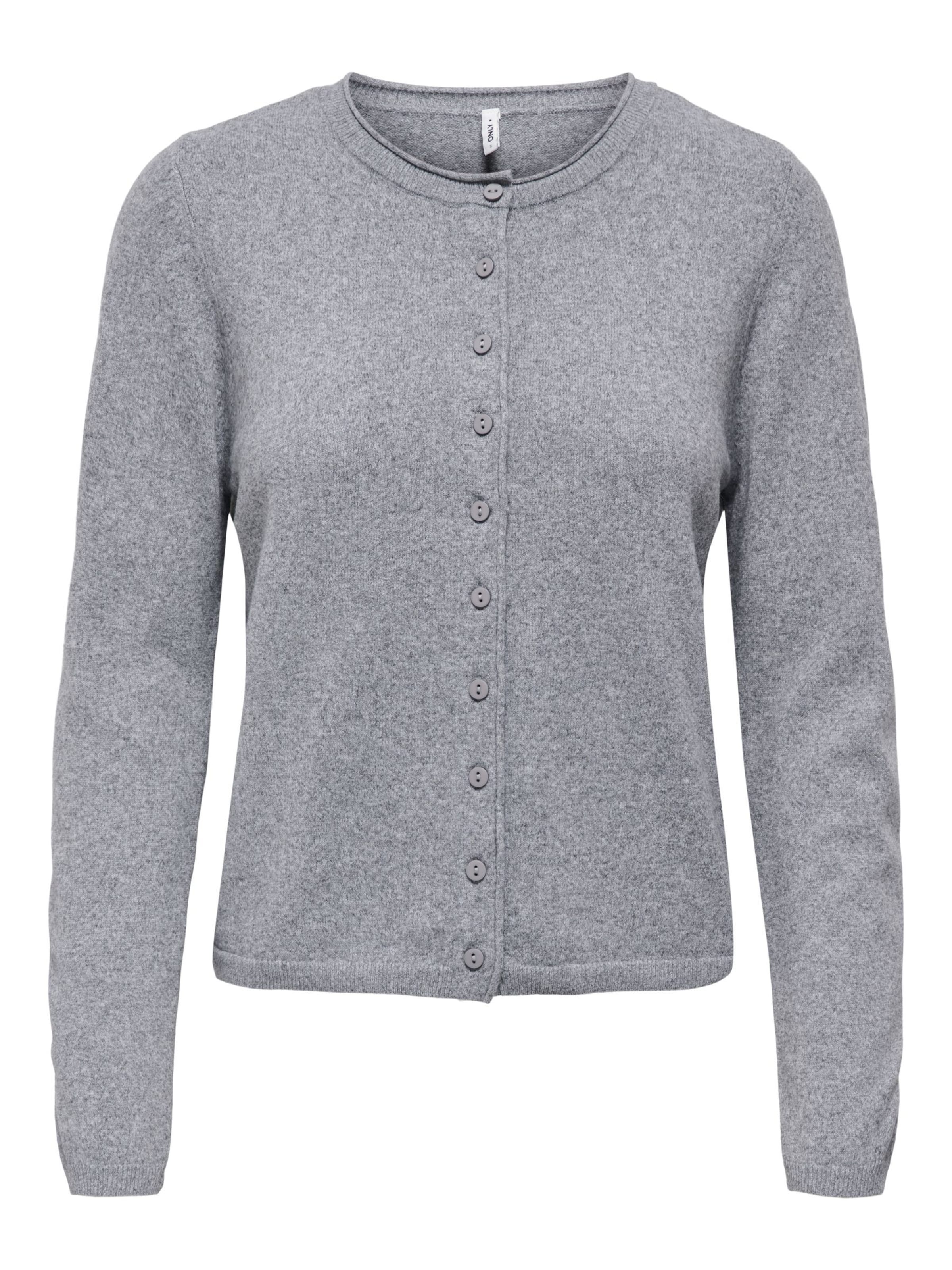 ONLY Strickjacke 'ONLLoyal' in Grau: Vorderseite
