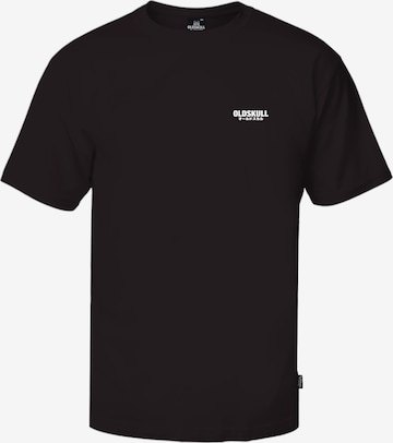 Oldskull Shirt in Schwarz: Vorderseite