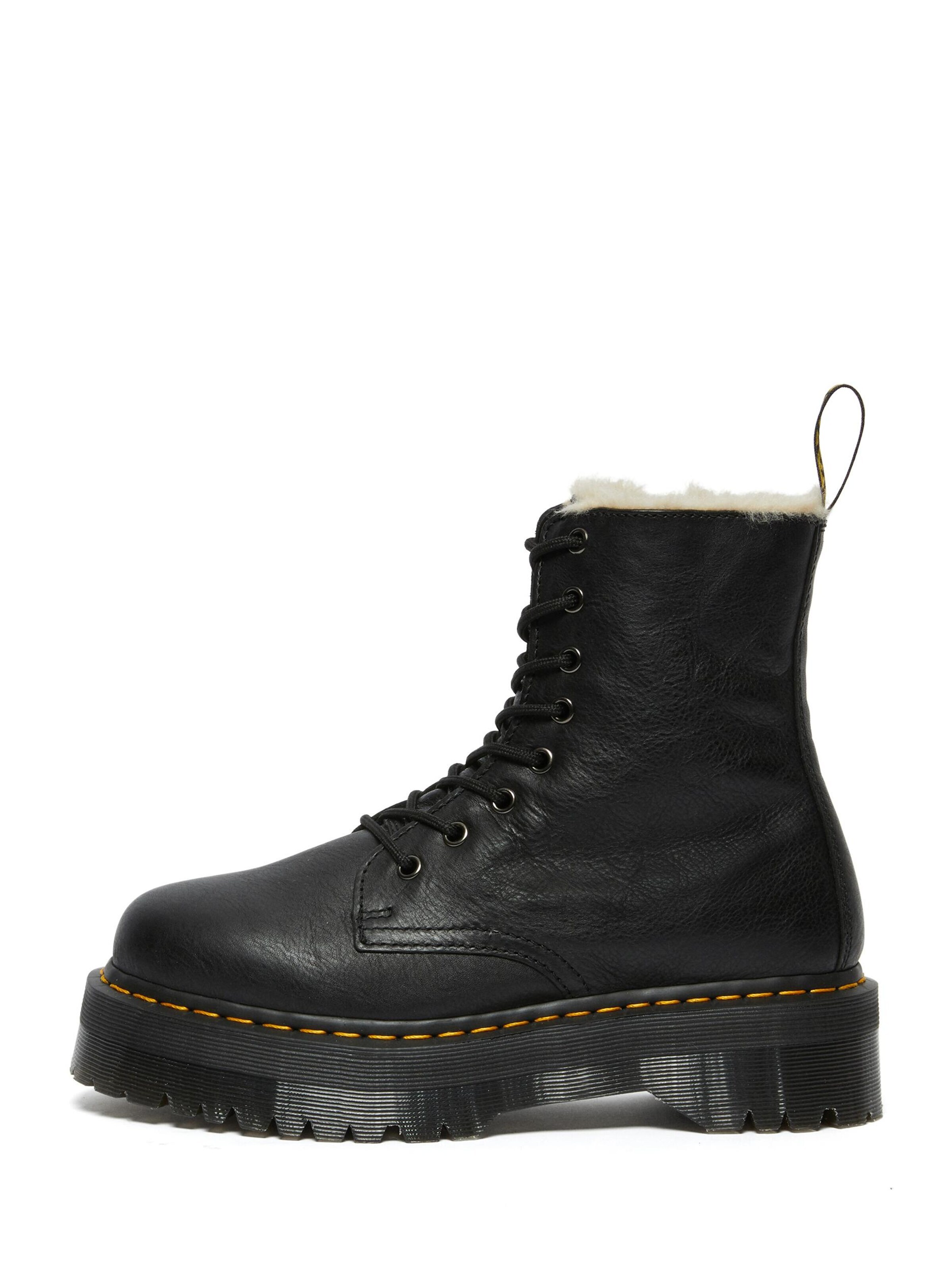 Dr. Martens Lace-Up Boots 'Jadon FL Pisa Natural' in Black: front