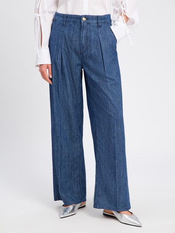 Wide Leg Pantalon à pince ' Alina ' Cambio en bleu : devant