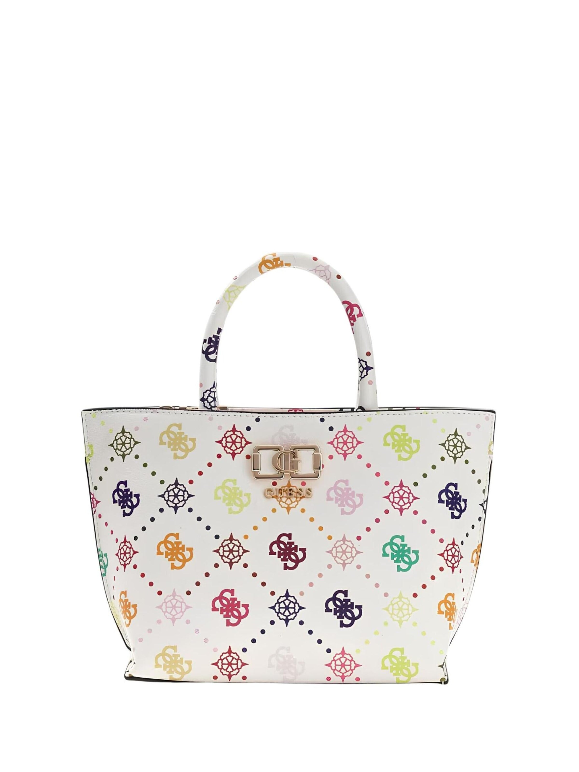 GUESSTorba preko ramena 'Guess Sac Bandoulière Emelie Logo Top Zip Multi Logo GM992875' - miks boja boja