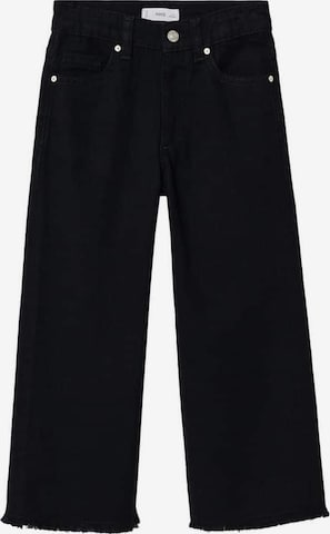 MANGO KIDS Wide leg Jeans i svart: framsida