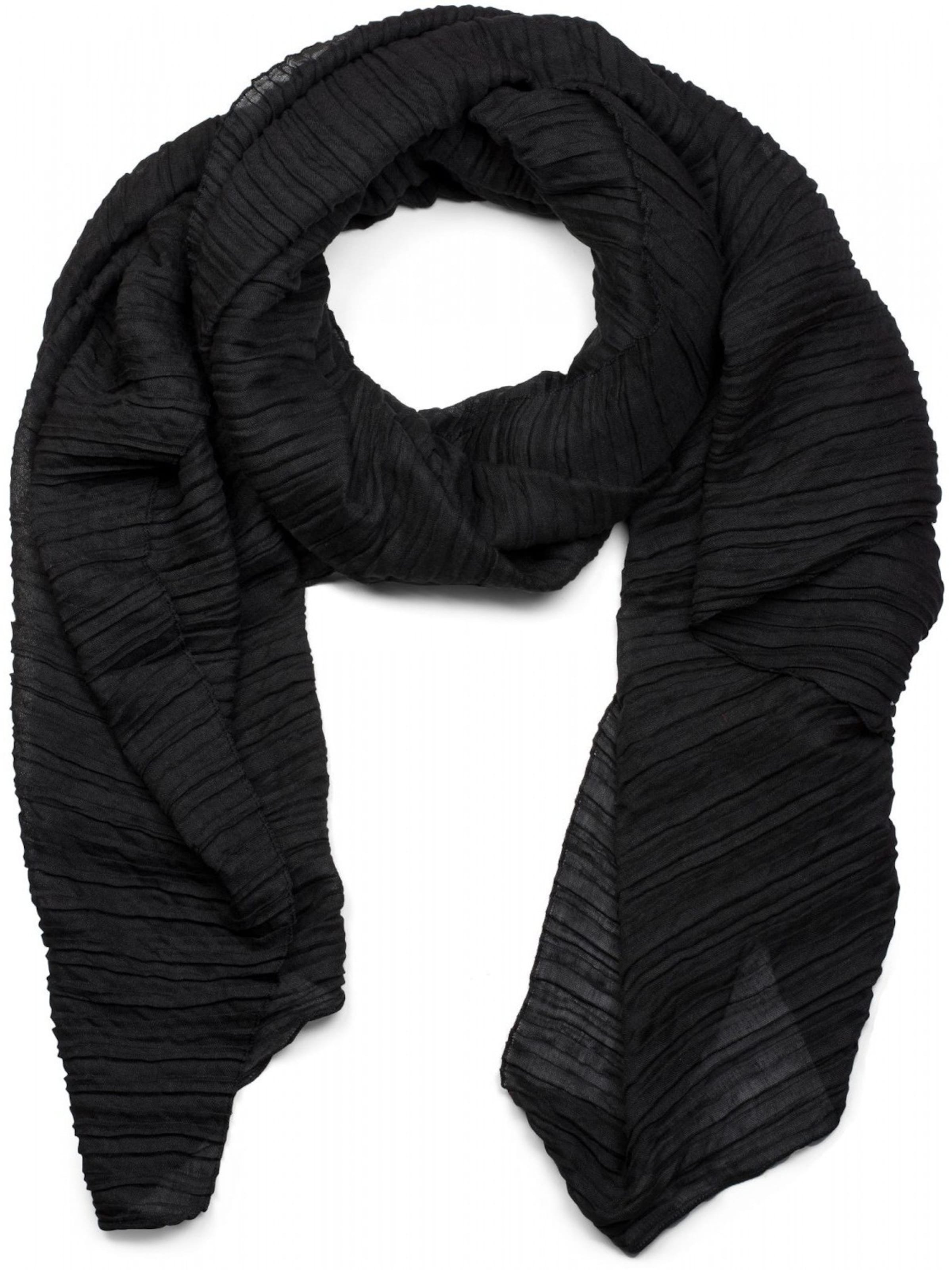 styleBREAKER Schal 'Gekreppter Unifarbener Schal'‌‌ in schwarz, Produktansicht