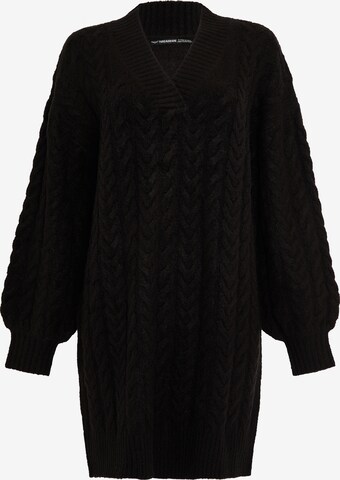 Threadbare Knitted dress 'Chalk' in Black: front