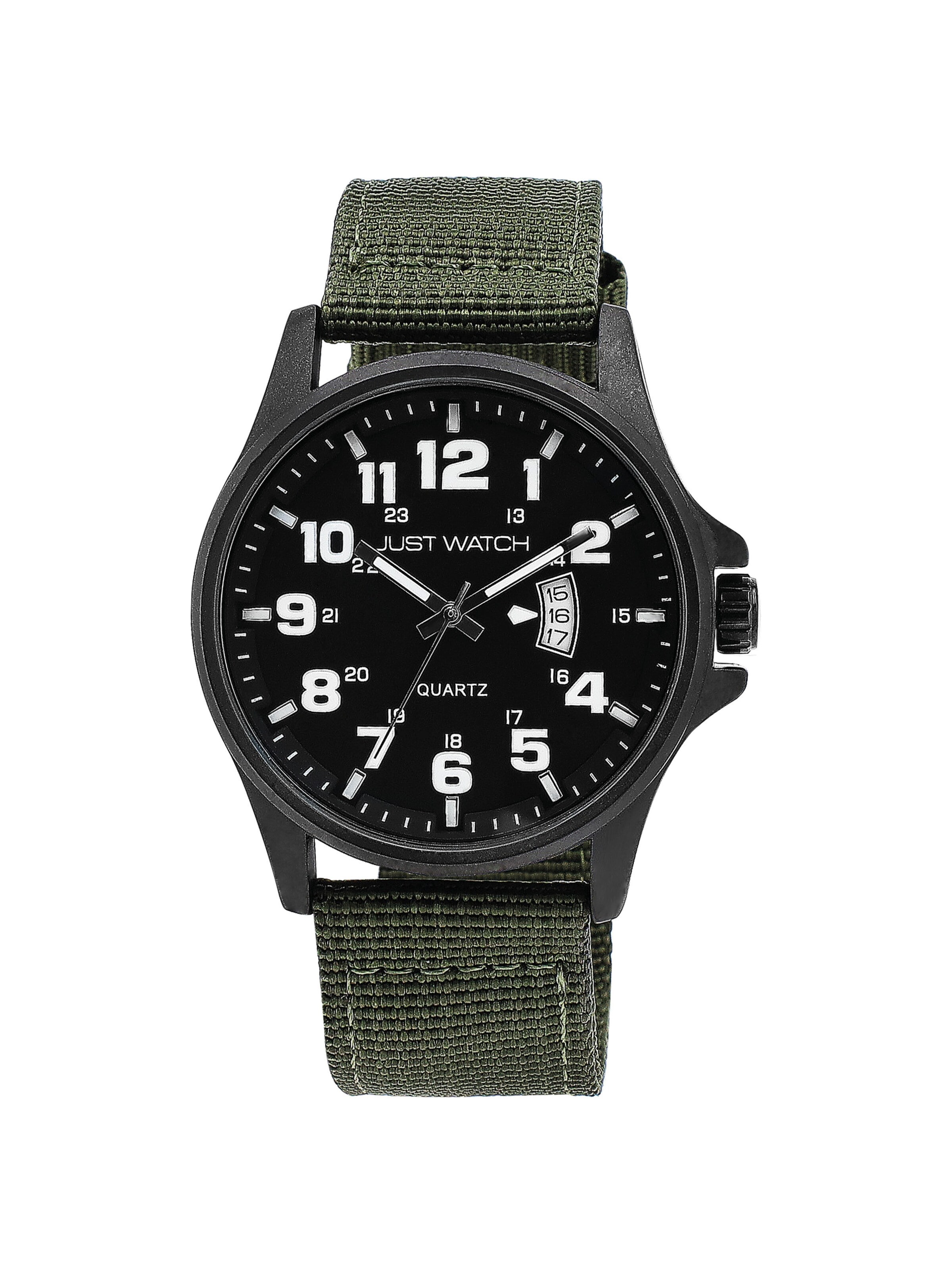 Just Watch Analog Watch 'Caius, Datumsanzeige' in Green: front
