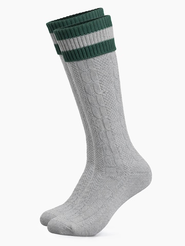 HerzSticht Traditional socks 'Wiesendistel' in Grey: front