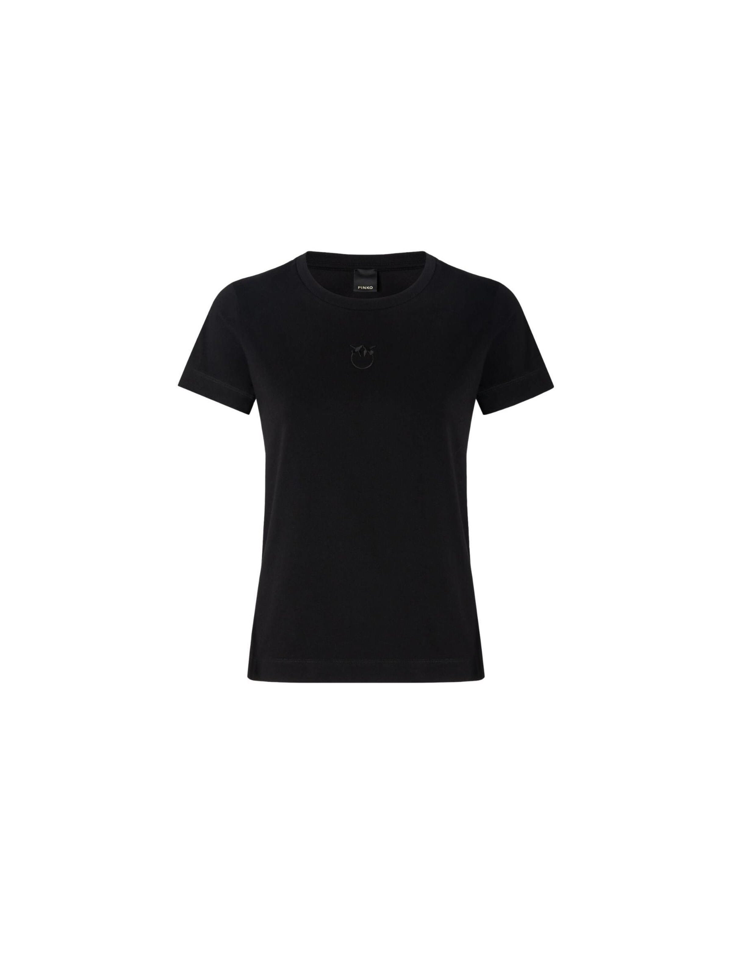 PINKO Koszulka 'BUSSOLOTTO T-SHIRT JERSEY PATCH EFFETTO RICAMO' w kolorze czarny: przód
