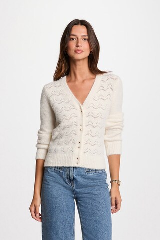 Morgan De Toi Knit cardigan in White: front