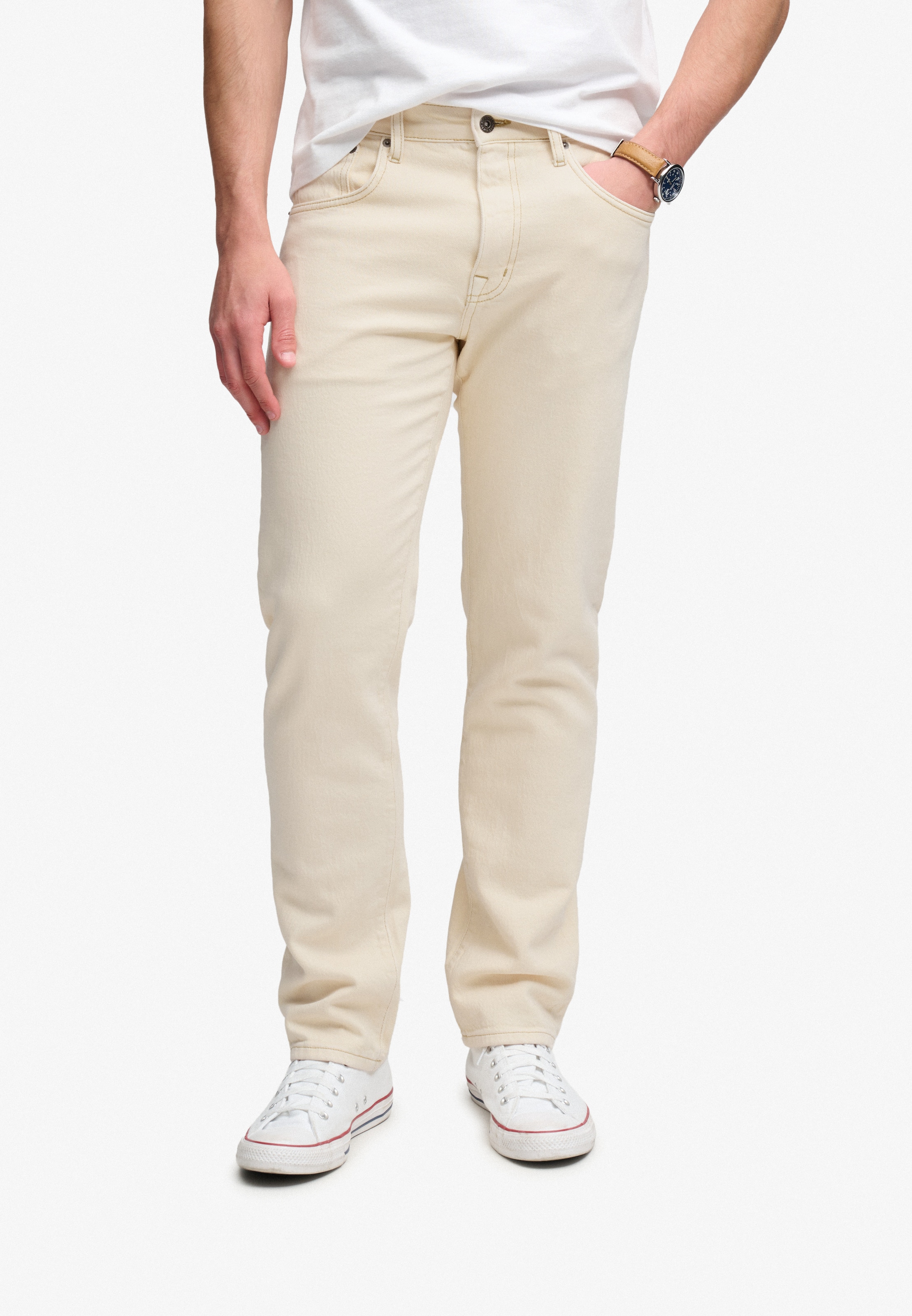 balta Superdry & Co Prigludęs Džinsai: priekis