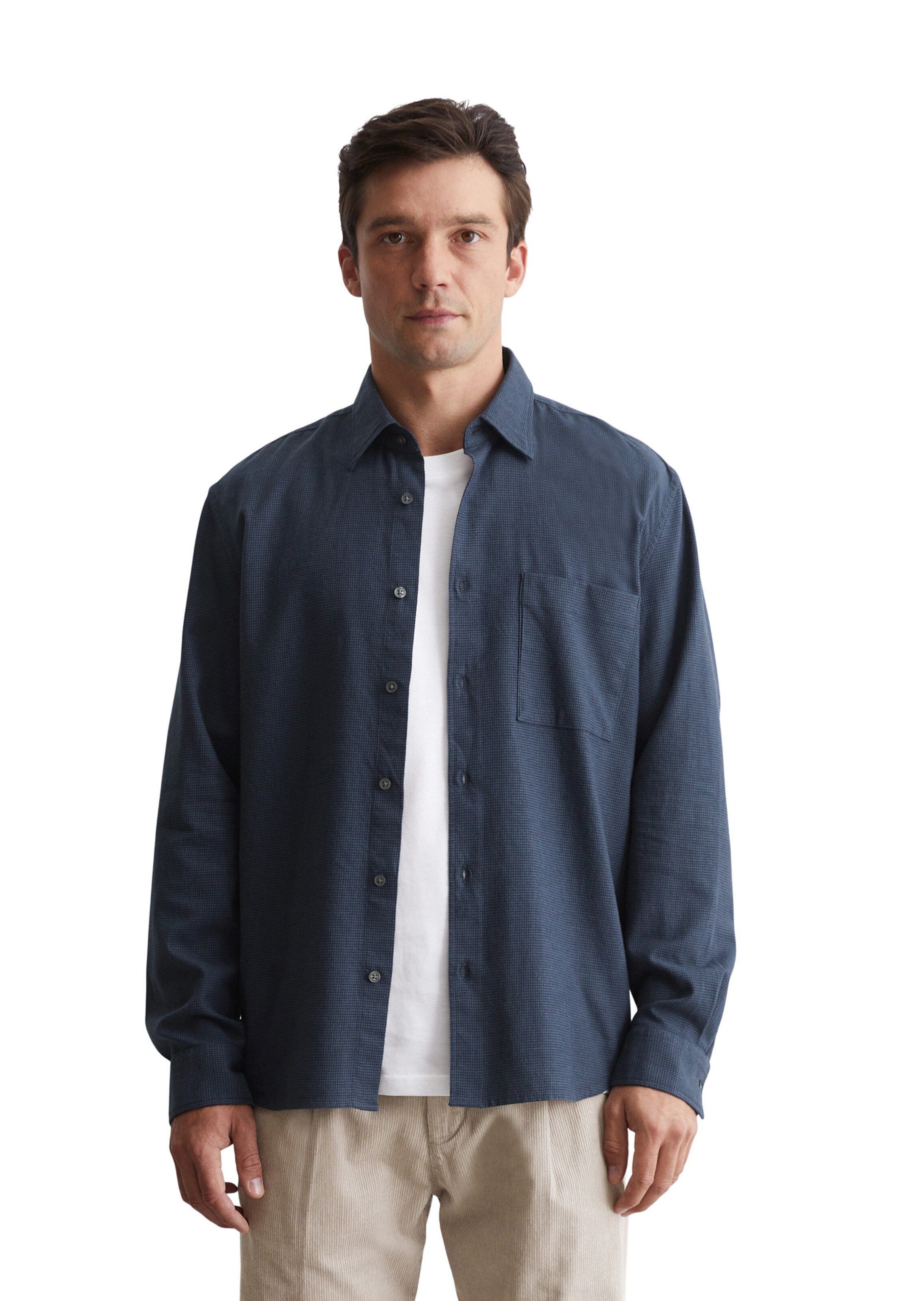 Marc O'Polo Regular fit Overhemd in Blauw: voorkant