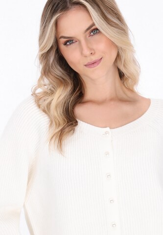 balta DreiMaster Vintage Laisvas kardiganas