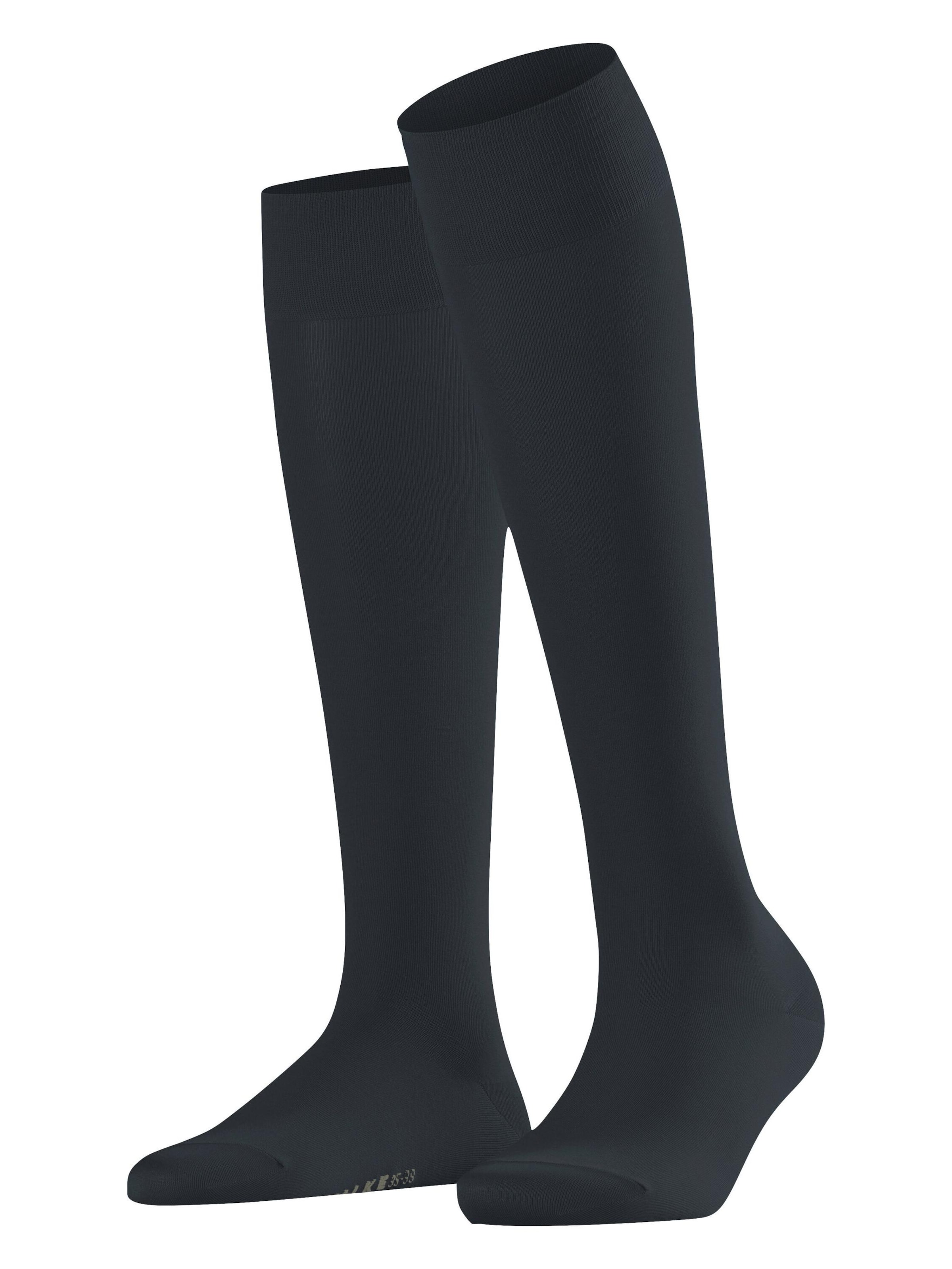 FALKE Knee High Socks 'Cotton Touch' in Grey: front