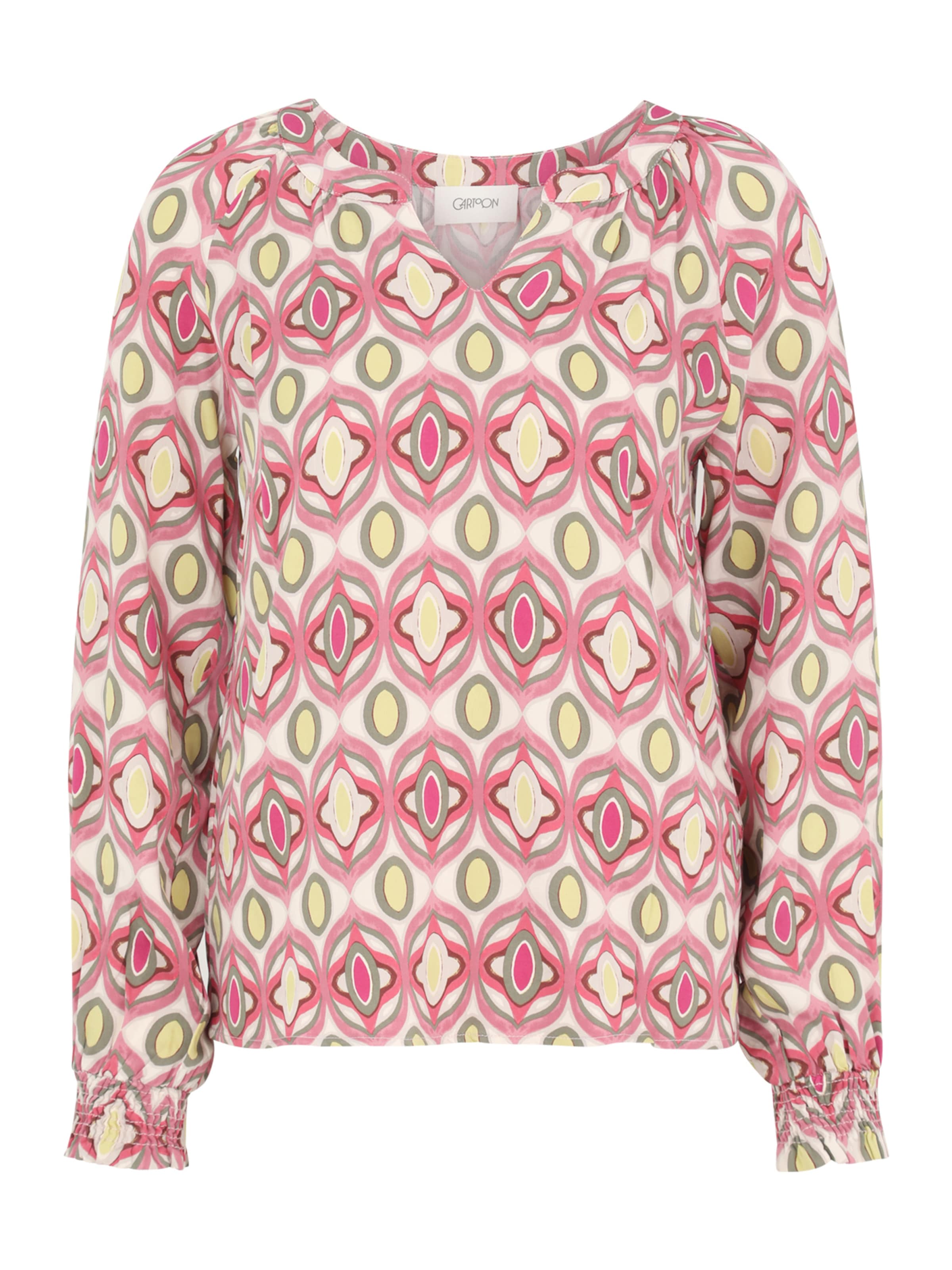 Cartoon Blouse in Geel: voorkant