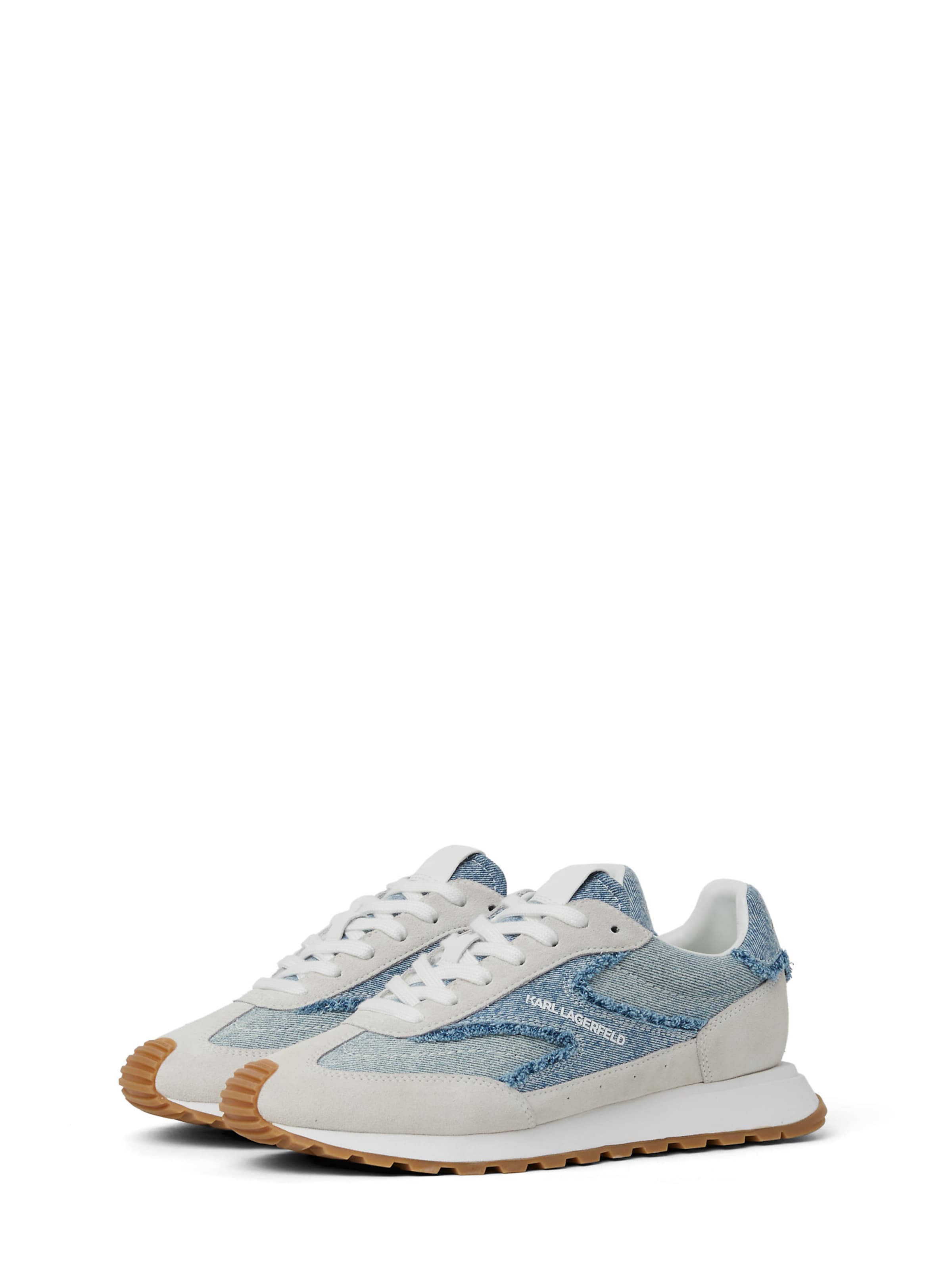 KARL LAGERFELD JEANS Sneaker low 'Kairo' i blue denim / hvid / offwhite, Produktvisning