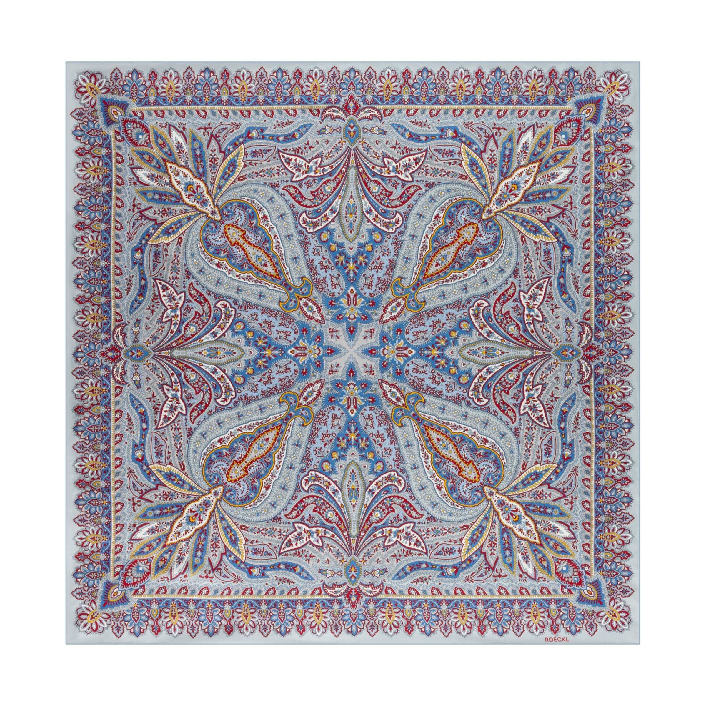 Foulard ' FLOURISHING PAISLEY' di Roeckl in blu: frontale