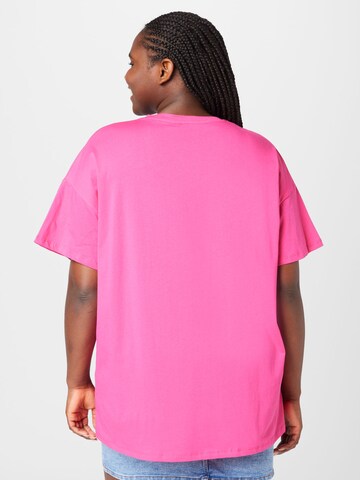 PIECES Curve T-Shirt 'RINA' in Pink