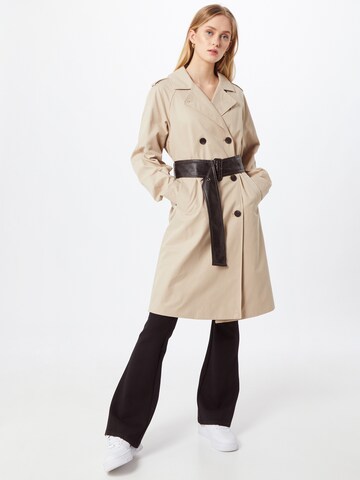 VILA Between-Seasons Coat in Beige: front