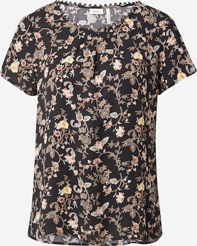 s.Oliver BLACK LABEL Bluse en beige / hellblau / braun / gelb / schwarz, Vue avec produit