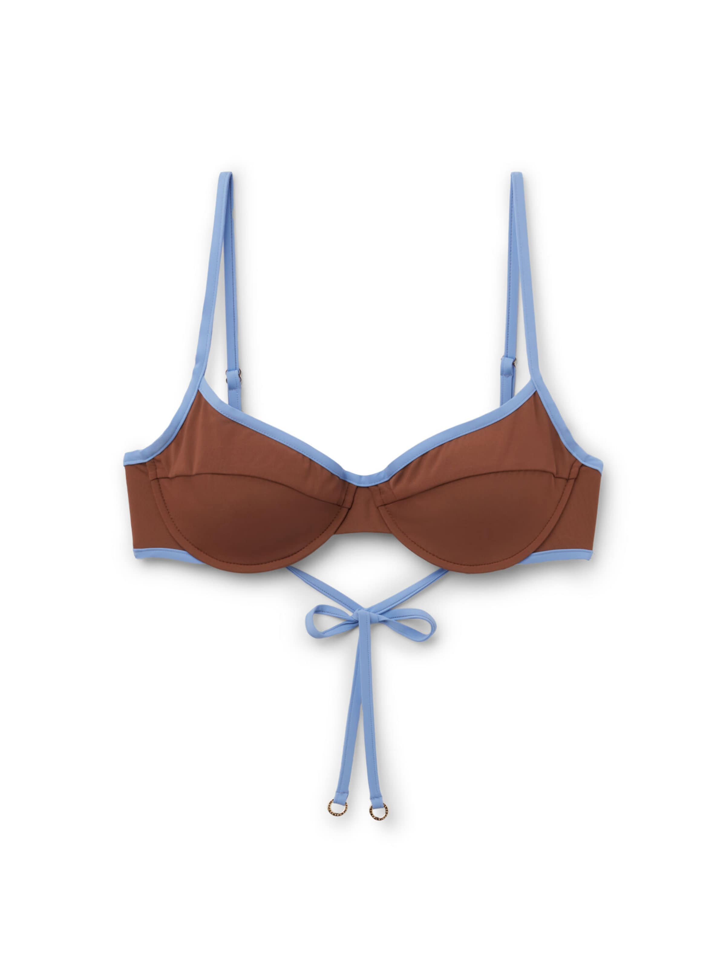 CALZEDONIA Bikinitop 'Bicolor Piping' in Braun: Vorderseite