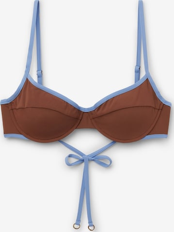 CALZEDONIA Bikinitop 'Bicolor Piping' in Braun: Vorderseite