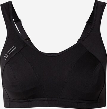 Bustier Soutien-gorge de sport SHOCK ABSORBER en noir : devant