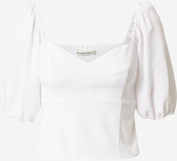 Abercrombie & Fitch Блуза в бяло: отпред