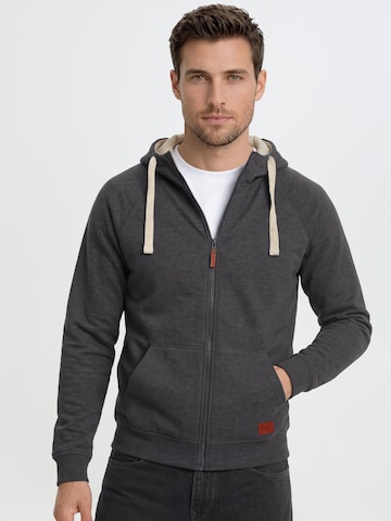 BLEND Sweat jacket 'Speedy' in Grey: front
