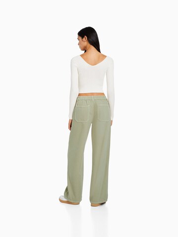 Wide Leg Jean Bershka en vert