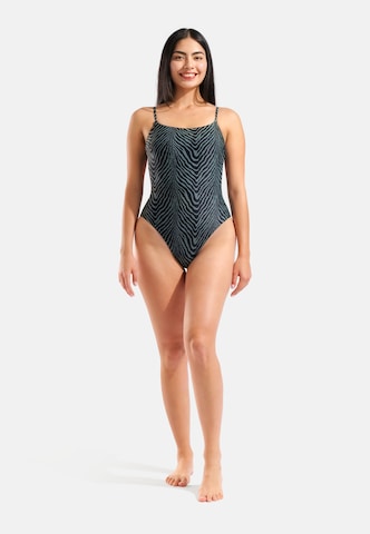ARENA - Soutien Bustier Fato de banho 'WATER PRINTS' em cinzento
