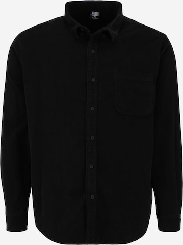 Urban Classics Regular fit Button Up Shirt in Black: front