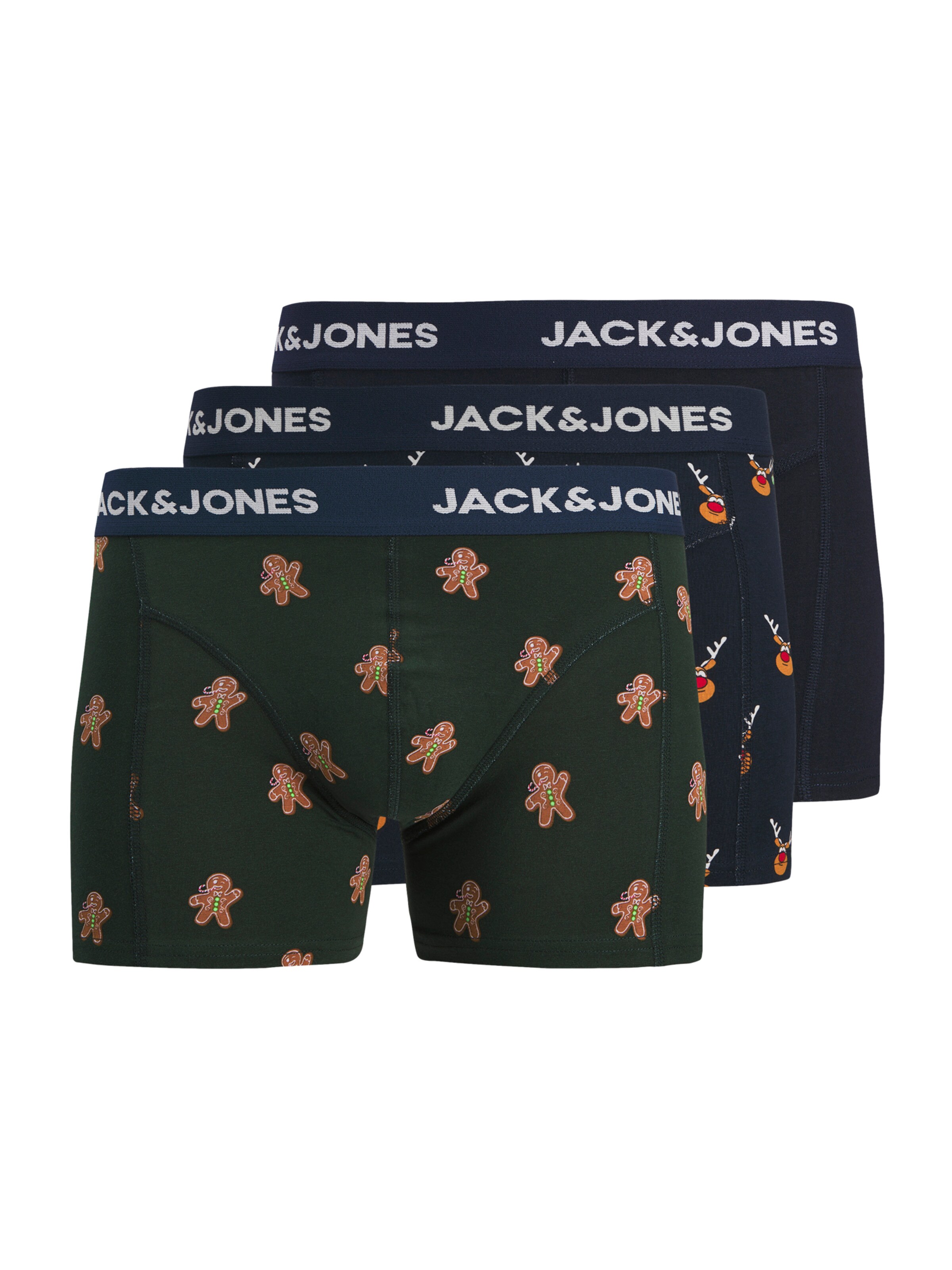 Jack & Jones Plus - Boxers 'JACGATE DEER' em azul: frente