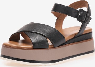 INUOVO Strap Sandals in Black: front