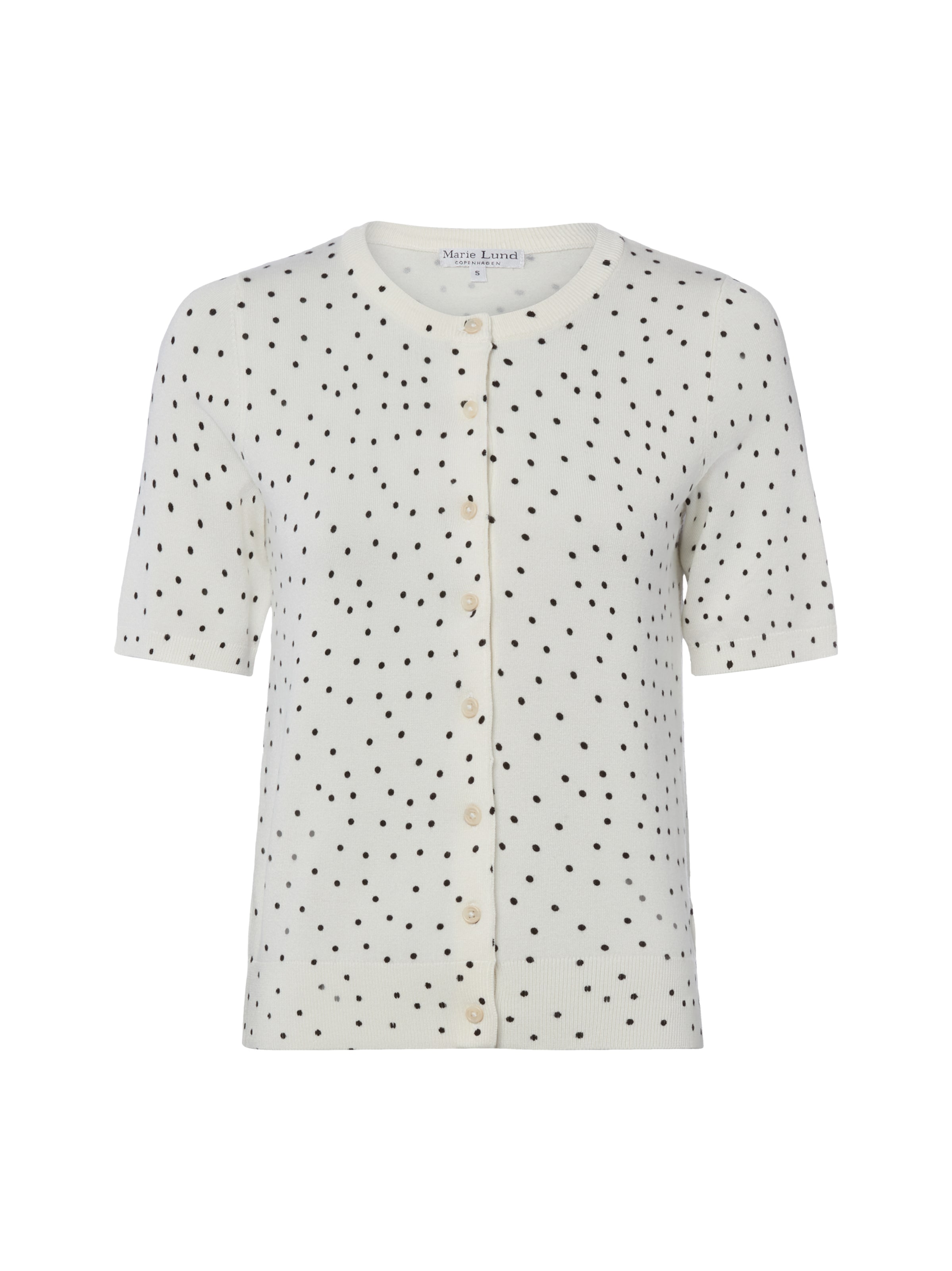 Marie Lund Gebreid vest in Wit: voorkant