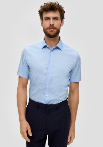 Coupe slim Chemise s.Oliver BLACK LABEL en bleu : devant