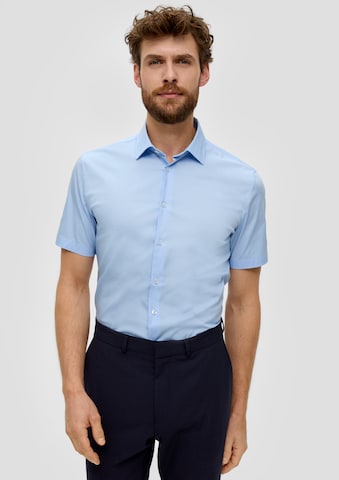 s.Oliver BLACK LABEL Slim fit Overhemd in Blauw: voorkant