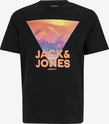 Tricou de la Jack & Jones Plus pe negru: față