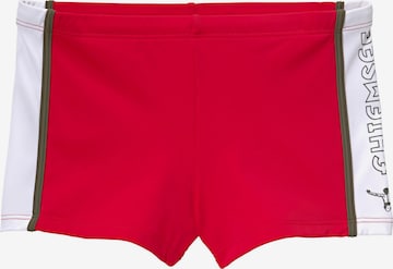 CHIEMSEE Athletic Swim Trunks in Red: front