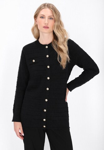 DreiMaster Klassik Πλεκτή ζακέτα 'Classic' σε μαύρο: μπροστά