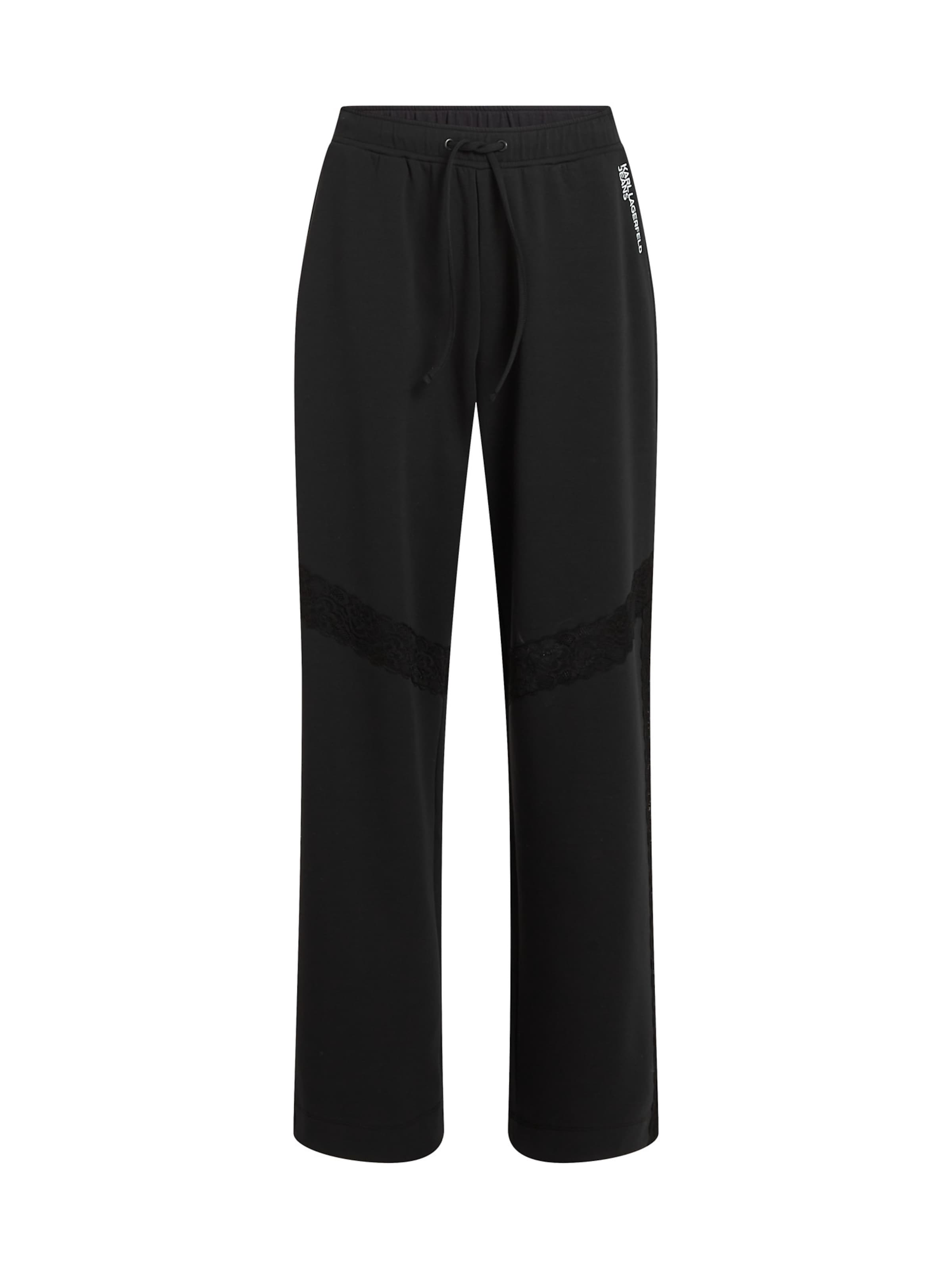 KARL LAGERFELD JEANS Wide Leg Hose in Schwarz: Vorderseite