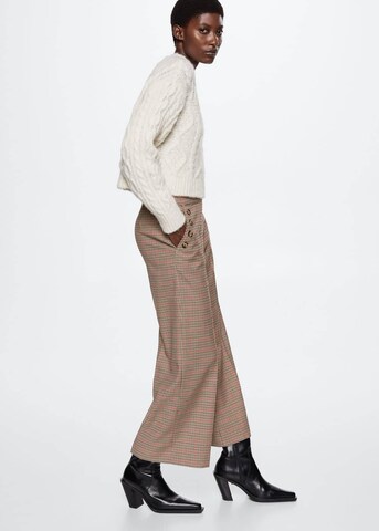 MANGO Wide Leg Hose 'Annie' in Braun