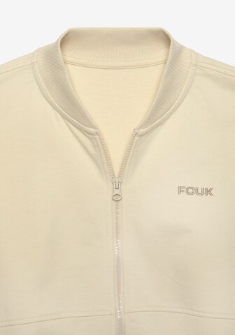 FCUK - Sudadera con cremallera en beige