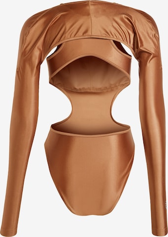 ADIDAS BY STELLA MCCARTNEY - Body desportivo 'Leotard' em castanho