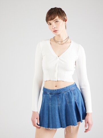 Tally Weijl Knit Cardigan in White: front