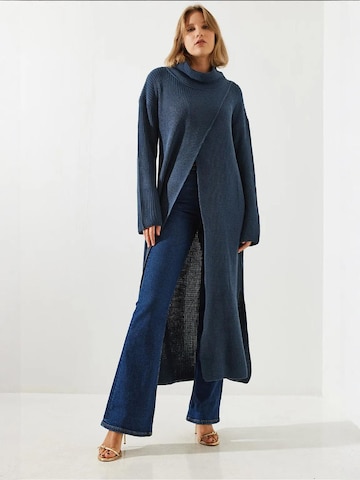 Abito in maglia di Bianco Lucci in blu: frontale