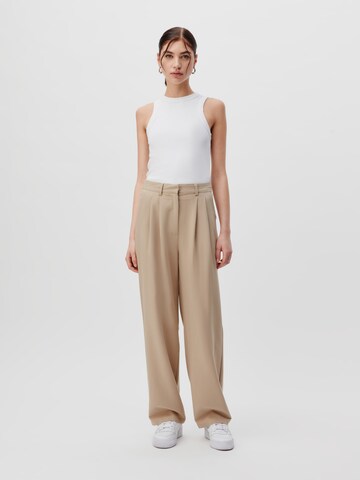 LeGer by Lena Gercke Loosefit Veckad byxa 'Elena' i beige