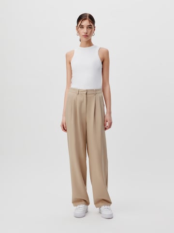 LeGer by Lena Gercke Loose fit Pleat-Front Pants 'Elena' in Beige