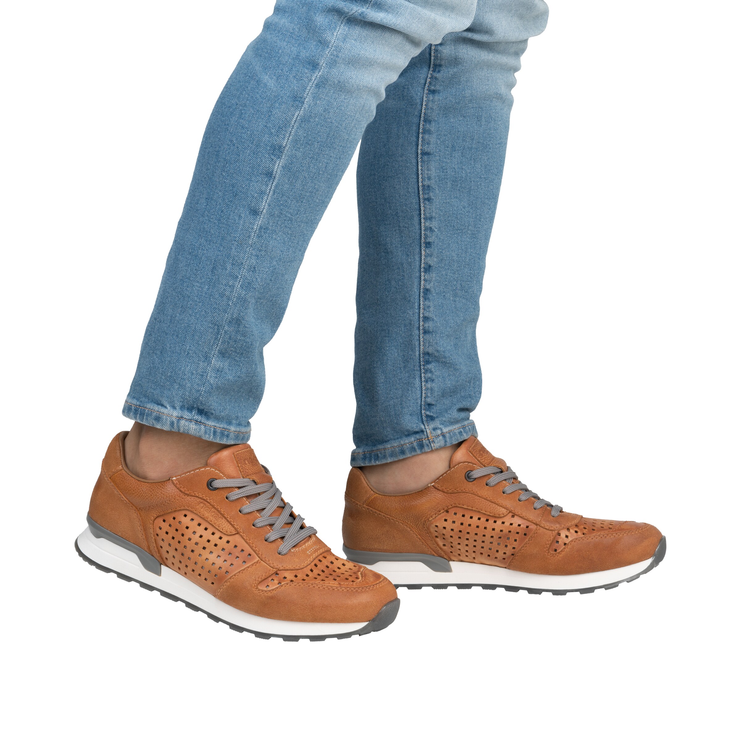 Rieker Platform trainers in Brown: front