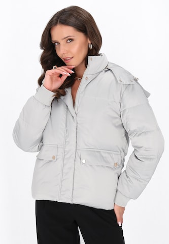 faina Winterjas in Zilver: voorkant