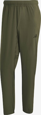 ADIDAS PERFORMANCE Workout Pants 'Training Essentials' in Green: front